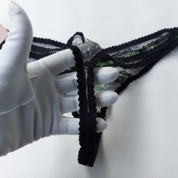 Agent Provocateur Black Green Knickers Forever Thong L Large - Picture 9 of 16